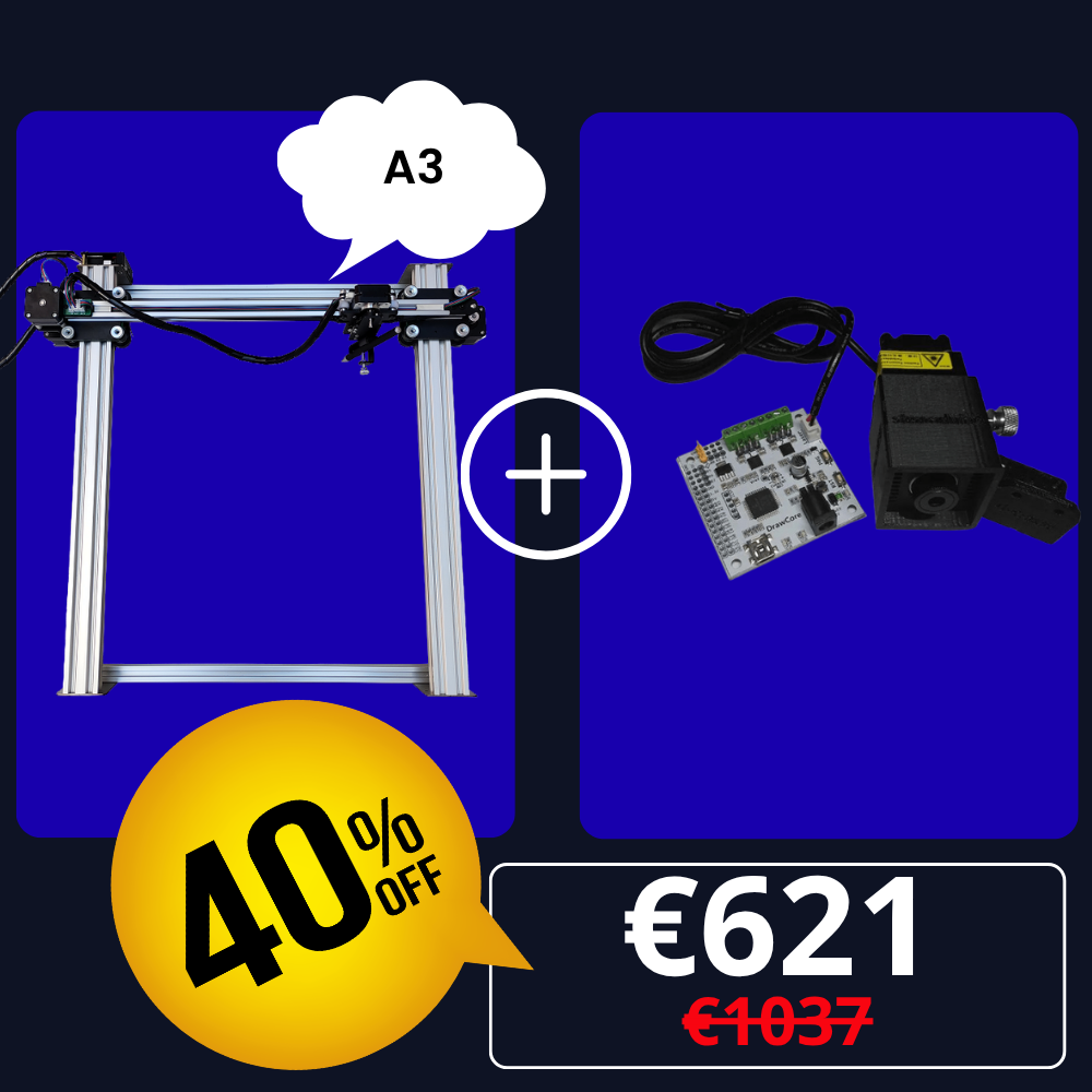 iDraw H A3-Stiftplotter + 2,5-W-Laserkopf-Bundle