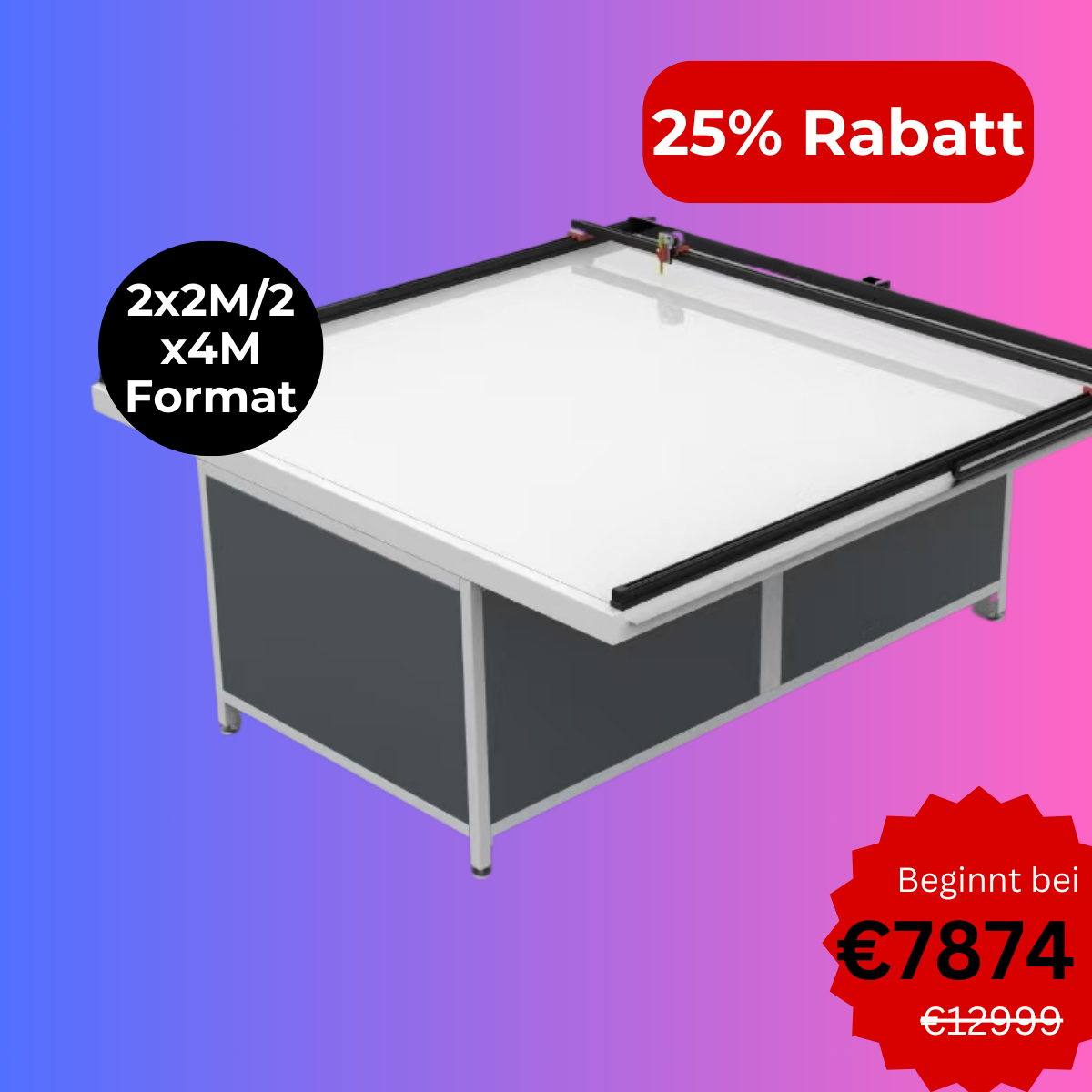 UUNA TEK 3.0 - (2x2m/4x2m) Vormontierter High-End-All-in-One-Architekten-Zeichentisch und Stiftplotter für Architekturzeichnungen