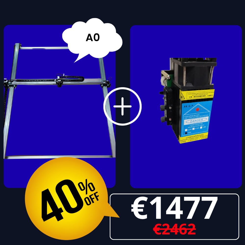 iDraw H A0-Stiftplotter + 15-W-Laserkopf-Bundle
