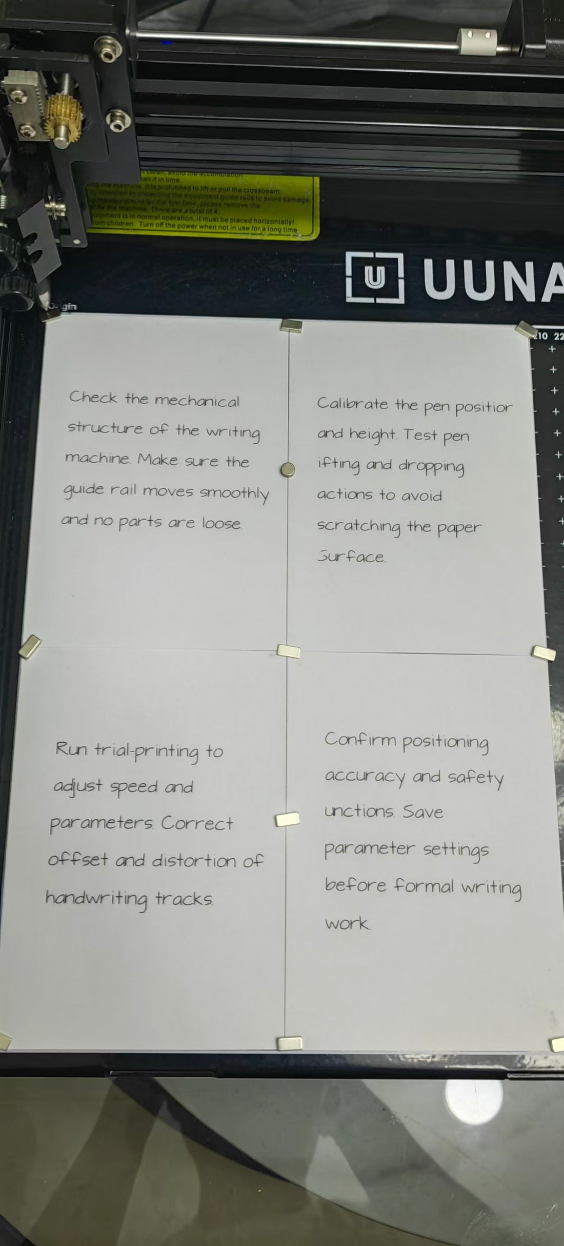 Vier A6-Schreiblayouts auf A4 mit UUNA TEK 3.0