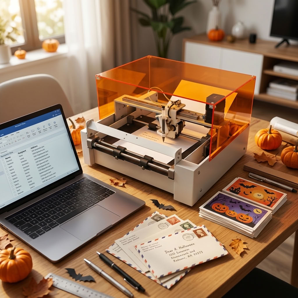 Automatische Schreibmaschine für Halloween-Einladungen 