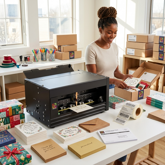 Automatische Schreibmaschine für personalisierte Weihnachtskarten