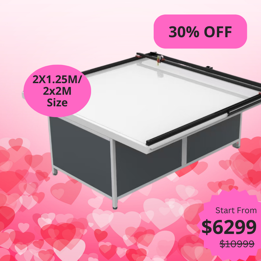 UUNA TEK 3.0 – (2 x 1,25 m/2 x 2 m) vormontierter High-End-All-in-One-Architekten-Zeichentisch und Stiftplotter für Architekturzeichnungen