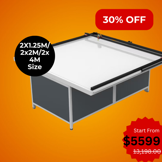 UUNA TEK 3.0 – (2 x 1,25 m/2 x 2 m/2 x 4 m) vormontierter High-End-All-in-One-Architekten-Zeichentisch und Stiftplotter für Architekturzeichnungen
