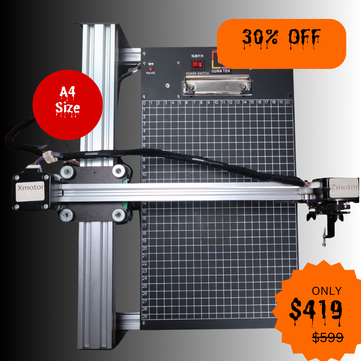 UUNA TEK® iDraw 2.0 - Zeichenroboter im A4-Format/Zeichenmaschine/Hausaufgabenmaschine/Kalligrafie-Plotter/Handschriftroboter/Stiftplotter/Lasergravierer