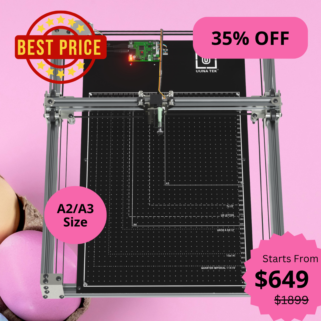 iDraw H SE A3/A2 Drawing Robot for Artists, Generative Art & Handwriting Automation – Combines the Robust iDraw H Hardware with Flexible Axidraw Software - UUNA TEK CO.,LIMITED