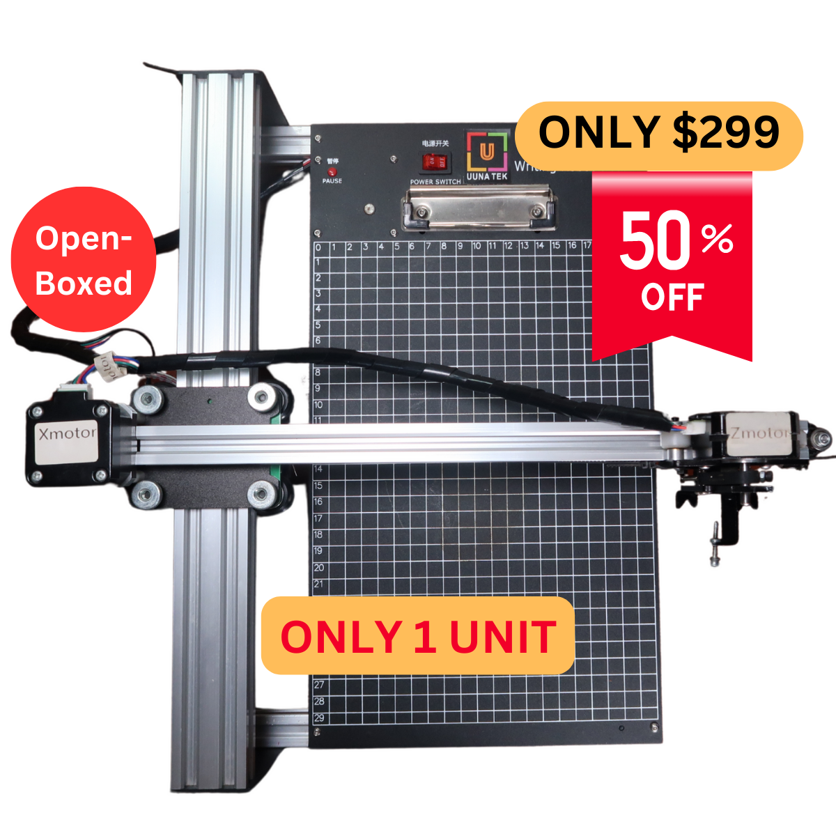 Offen verpackter UUNA TEK® iDraw 2.0 – Zeichenroboter/Zeichenmaschine/Hausaufgabenmaschine/Kalligrafie-Plotter/Handschriftroboter/Stiftplotter/Lasergravierer im A4-Format